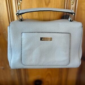 Milly Light Gray Leather Handbag